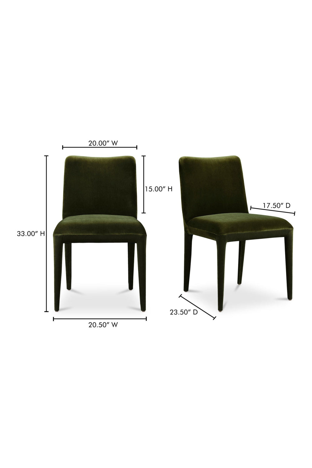 Modern European furniture - Green Velvet Dining Chairs (2) - www.oroa.com