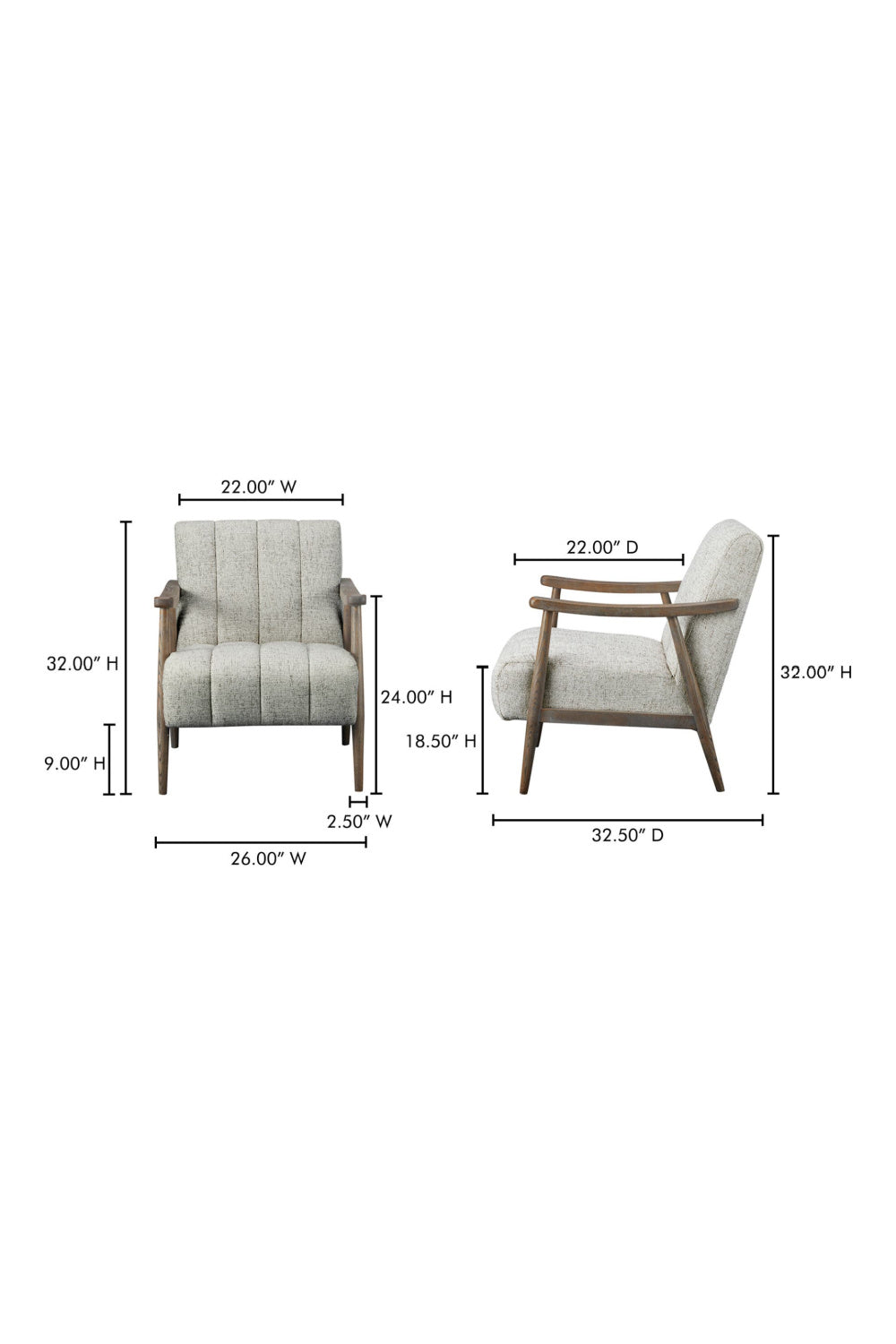 Modern European furniture - Beige Channeled Accent Chair - www.oroa.com