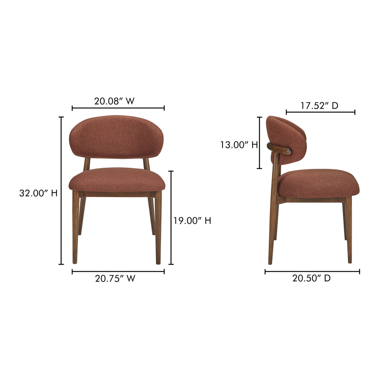 Modern European furniture - Curved Back Padded Dining Chair - www.oroa.com | Oroa.com