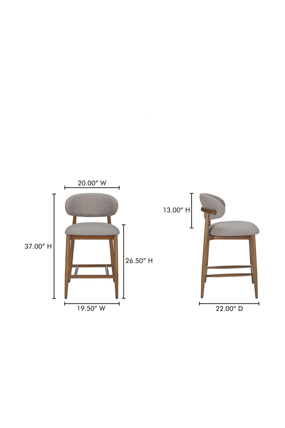 Modern European furniture - Rubberwood Framed Counter Stool - www.oroa.com | Oroa.com