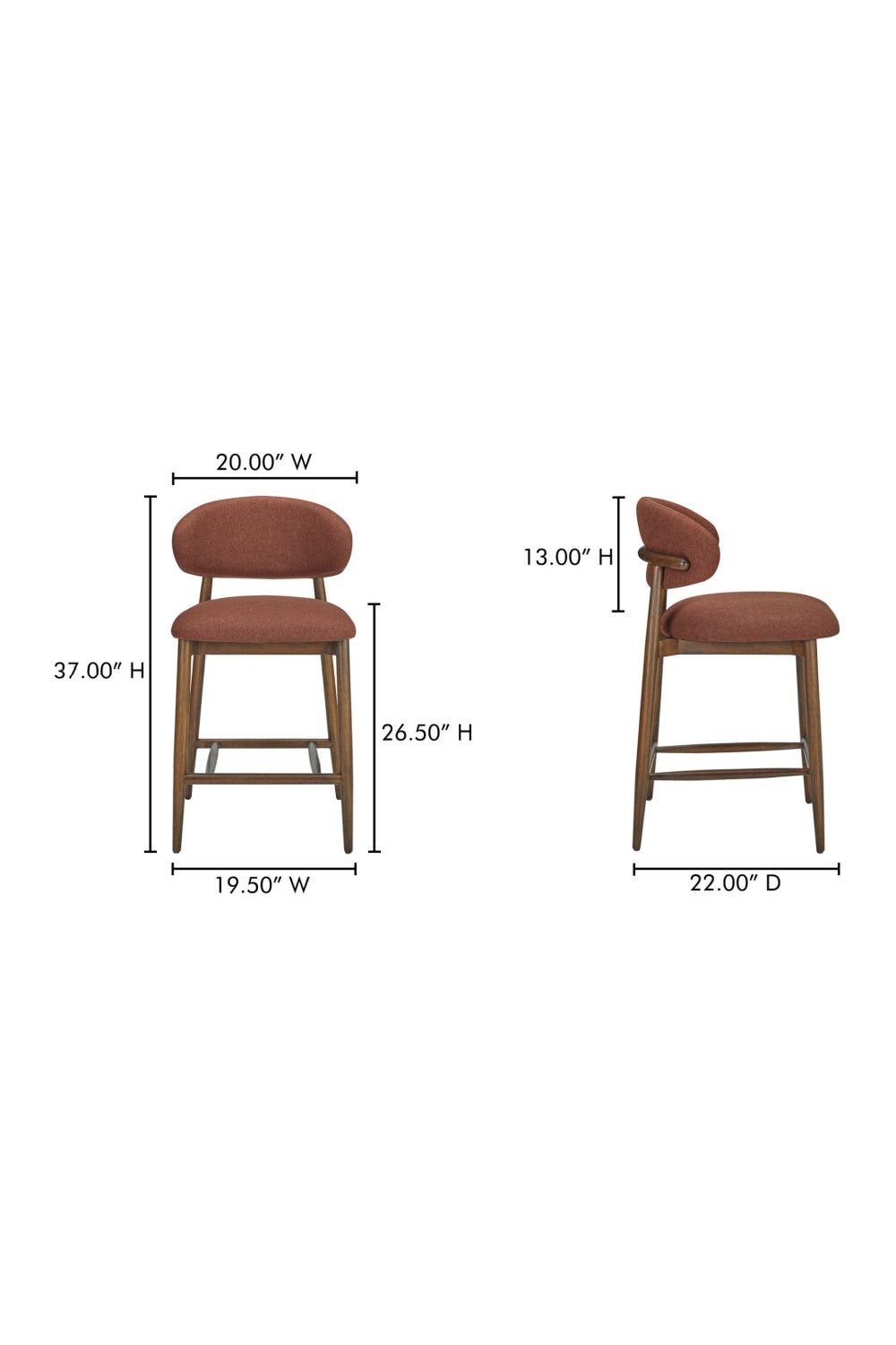 Modern European furniture - Rubberwood Framed Counter Stool - www.oroa.com | Oroa.com