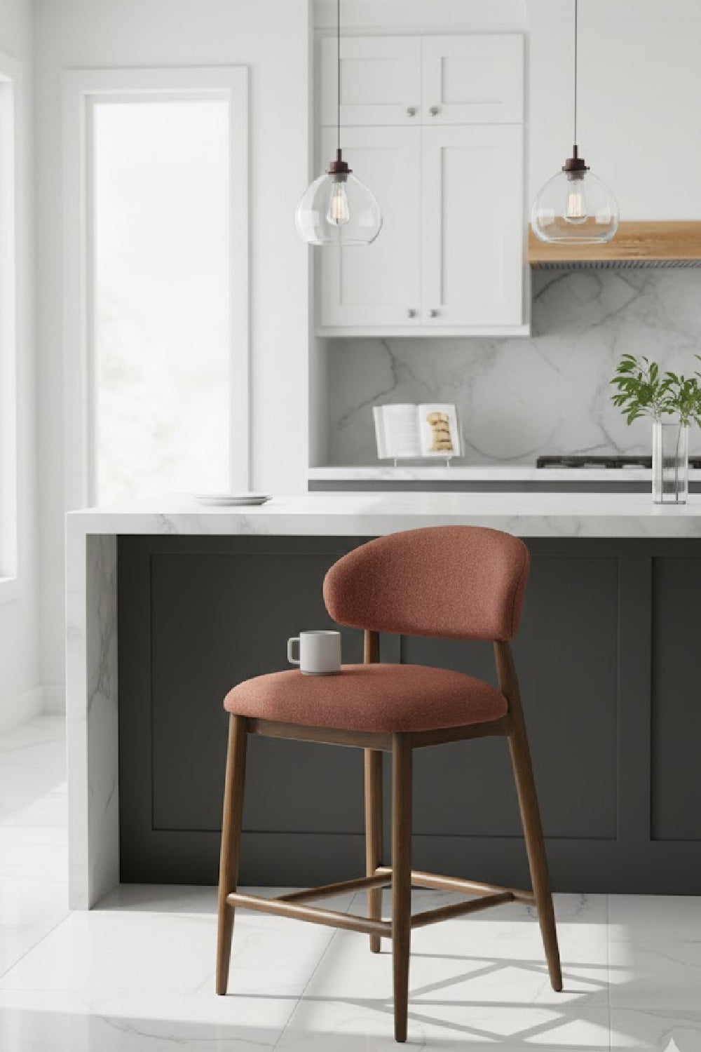 Modern European furniture - Rubberwood Framed Counter Stool - www.oroa.com | Oroa.com