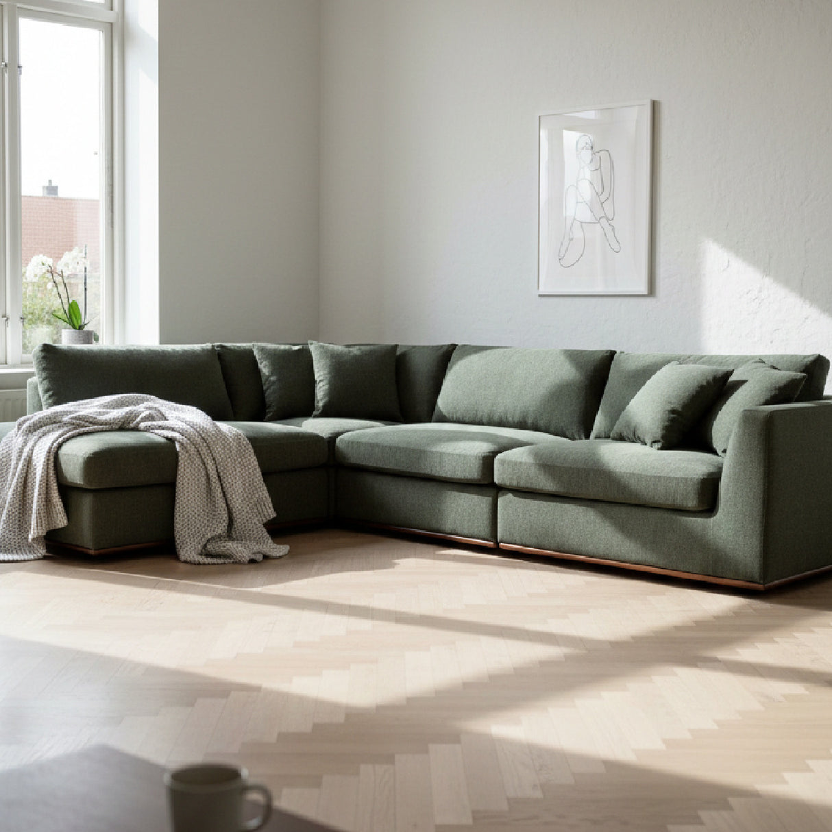 Modern European furniture - Classic L-Shaped Modular Sofa - www.oroa.com