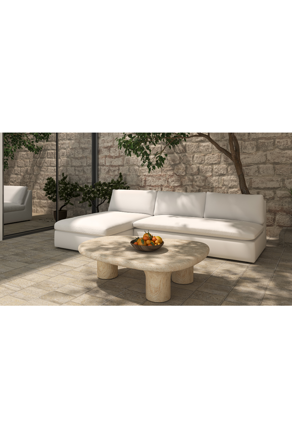 Modern European furniture - 2-Piece White Outdoor Modular Sofa - www.oroa.com | Oroa.com