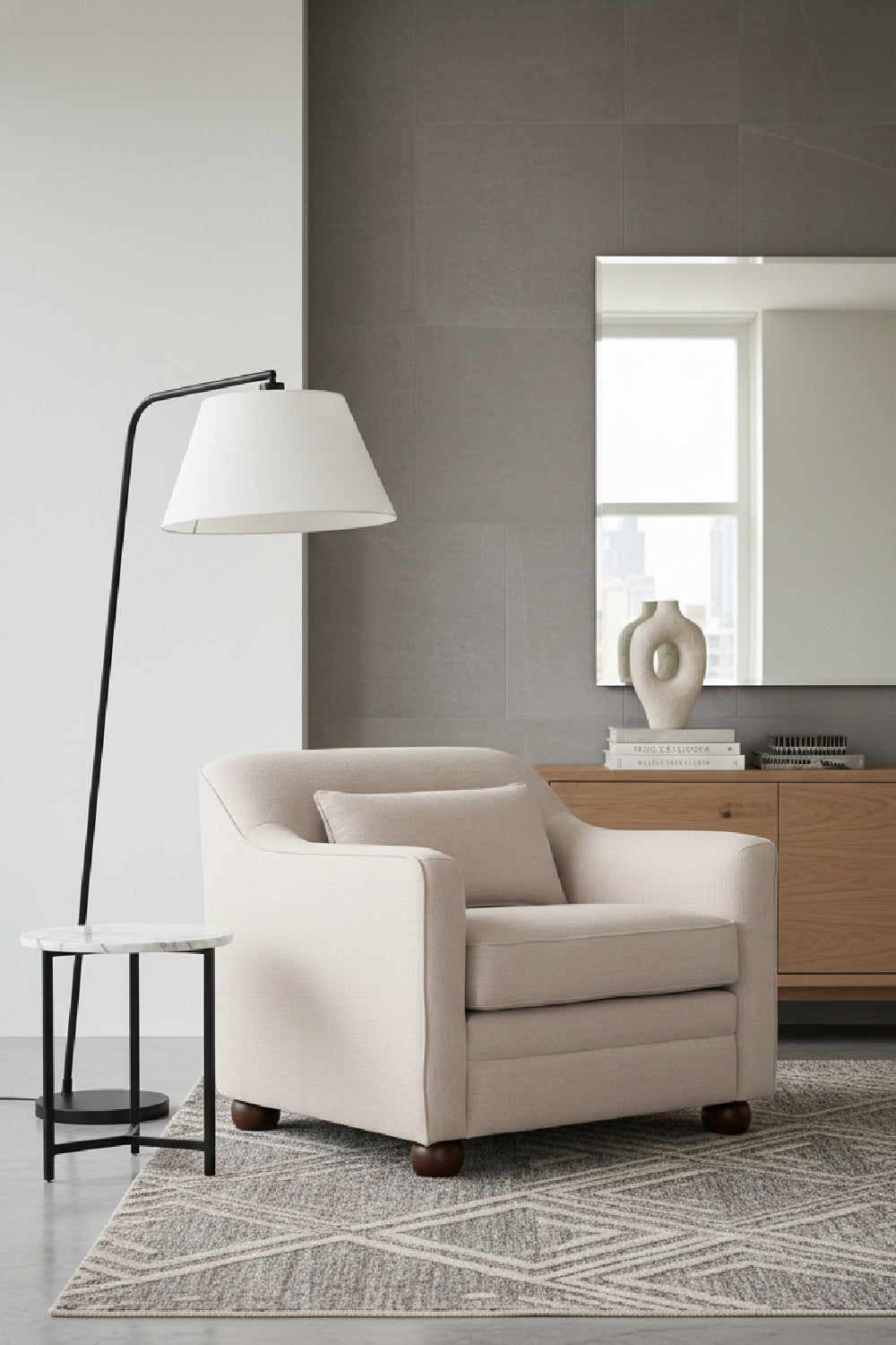 Modern European furniture - Cushioned Fabric Accent Chair - www.oroa.com | Oroa.com