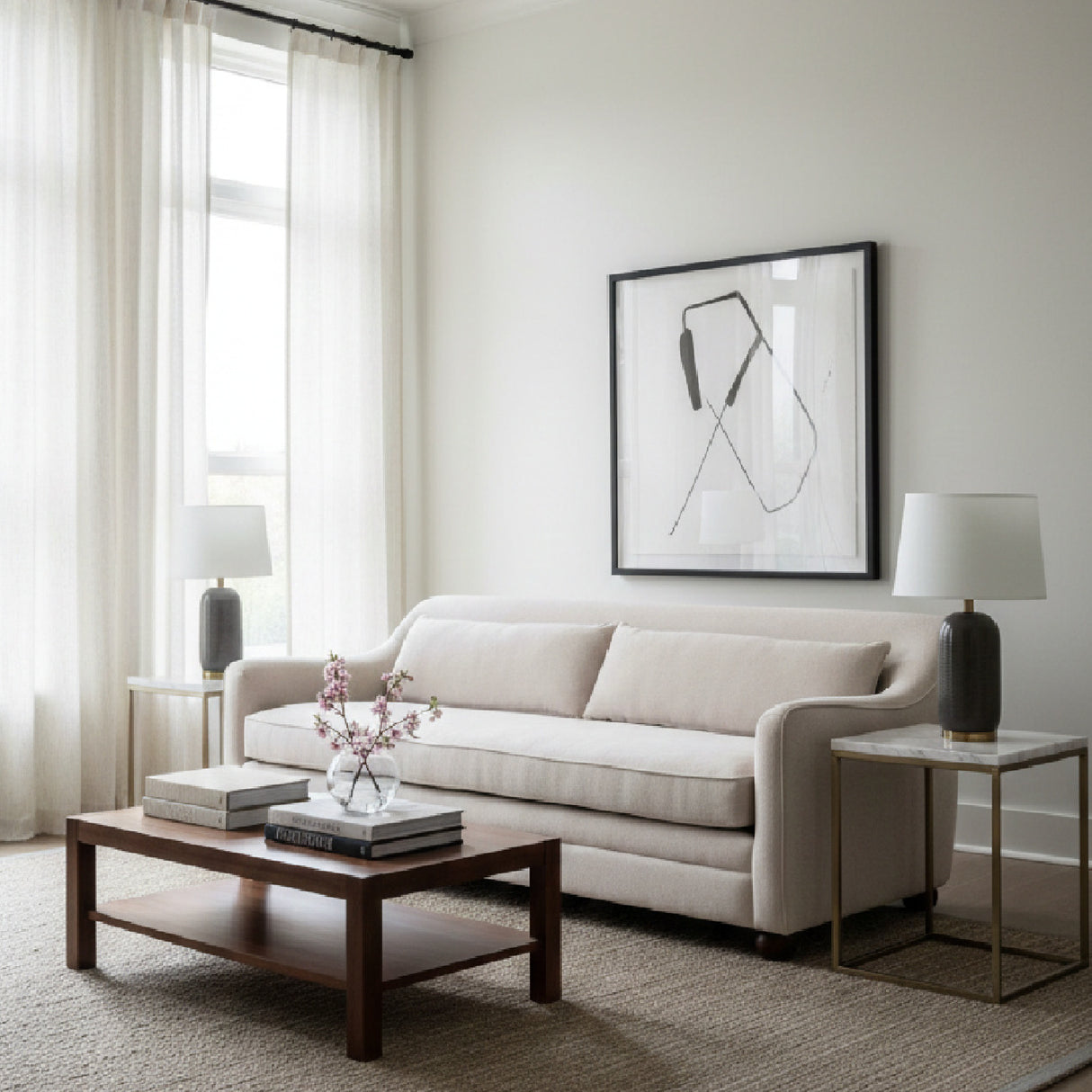 Modern European furniture - Cushioned Fabric Sofa - www.oroa.com | Oroa.com