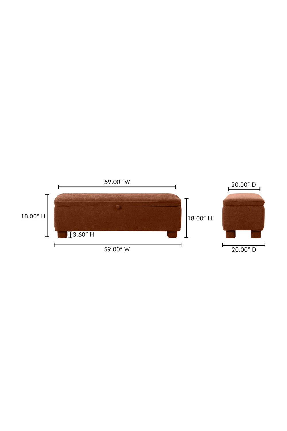 Modern European furniture - Upholstered Storage Bench - www.oroa.com | Oroa.com