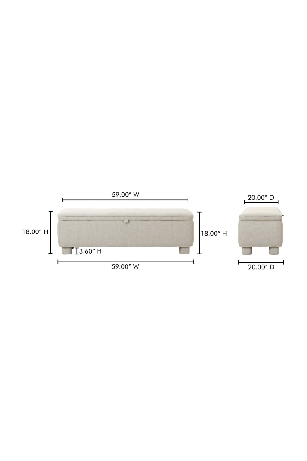 Modern European furniture - Upholstered Storage Bench - www.oroa.com | Oroa.com