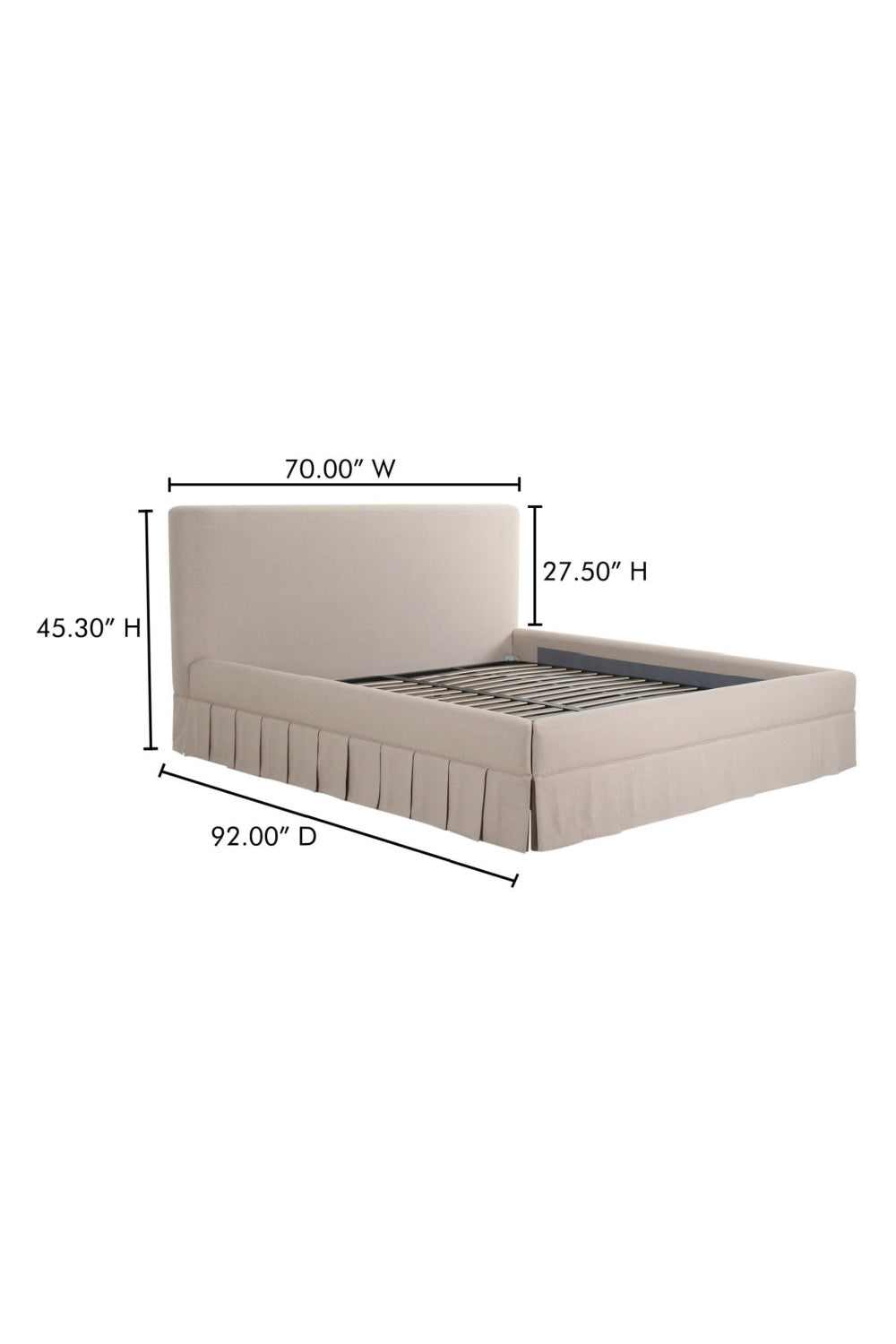 Box Pleated Bed | Novi Living Maren | Oroa.com