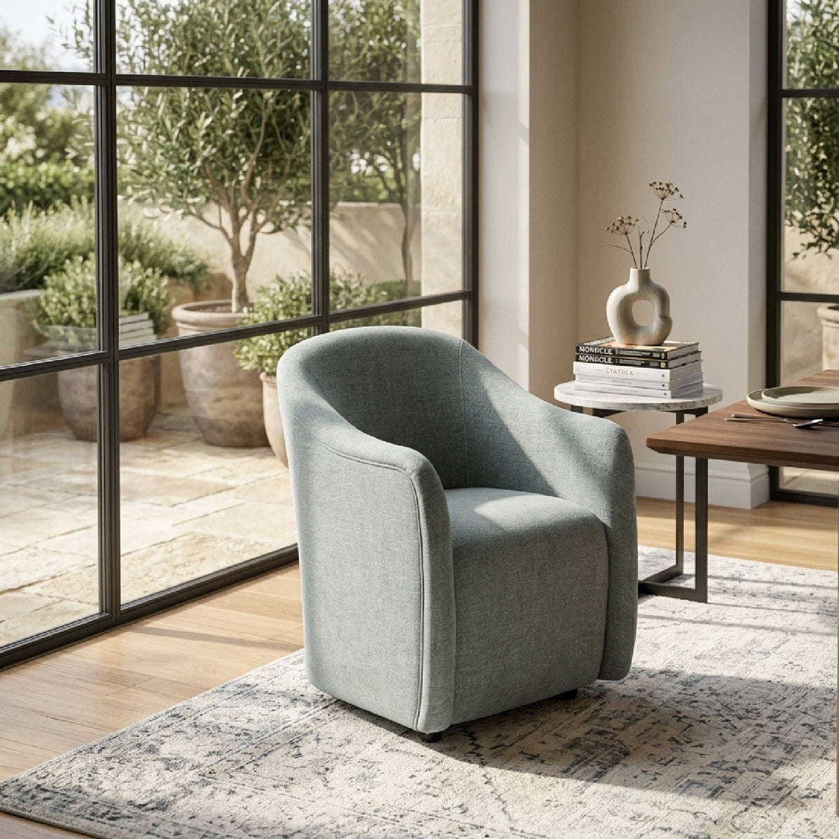 Modern European furniture - Barrel-Inspired Rolling Dining Chair - www.oroa.com | Oroa.com