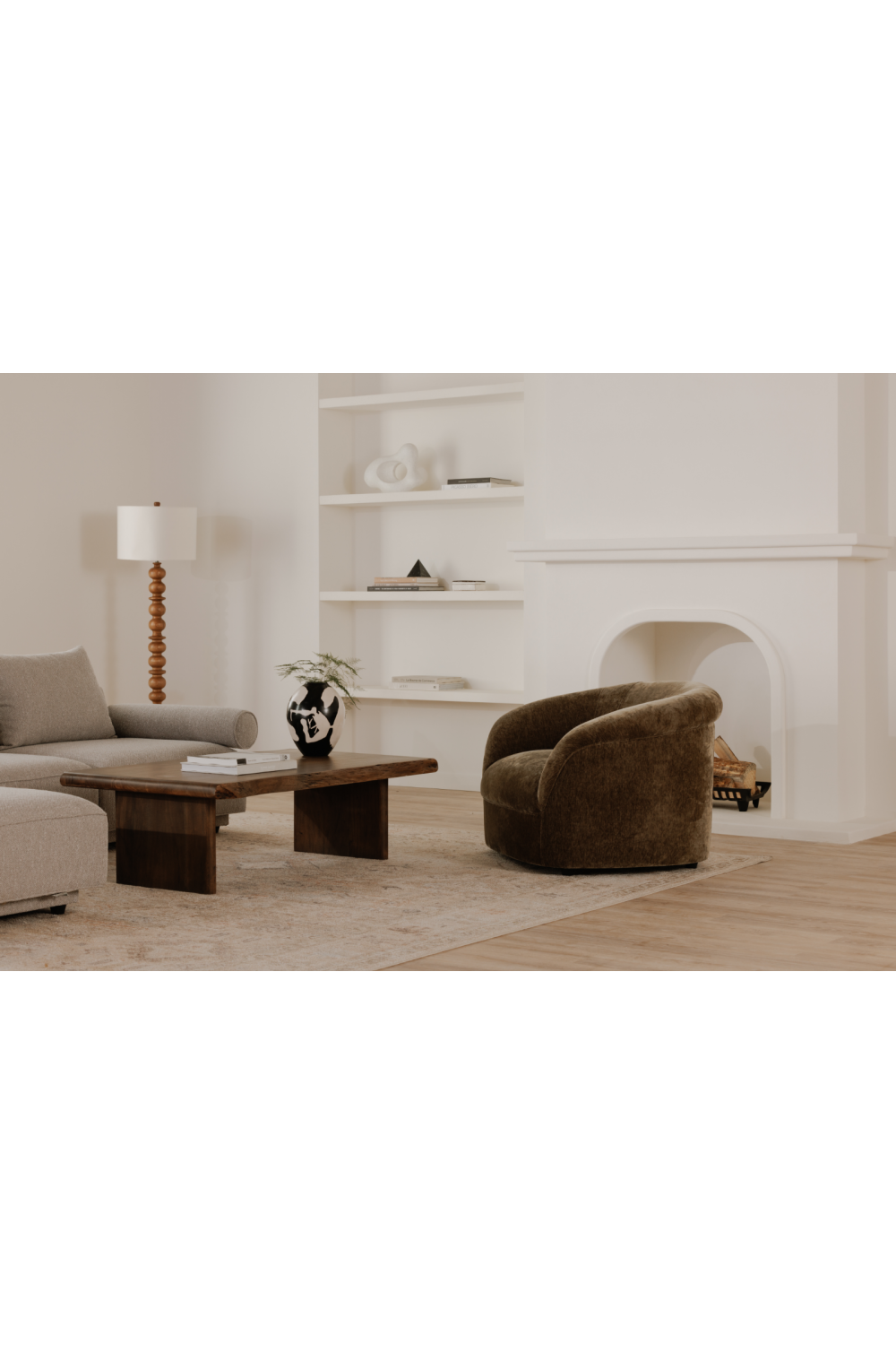 Modern European furniture - Velvet Rolled-Arm Lounge Chair - www.oroa.com | Oroa.com