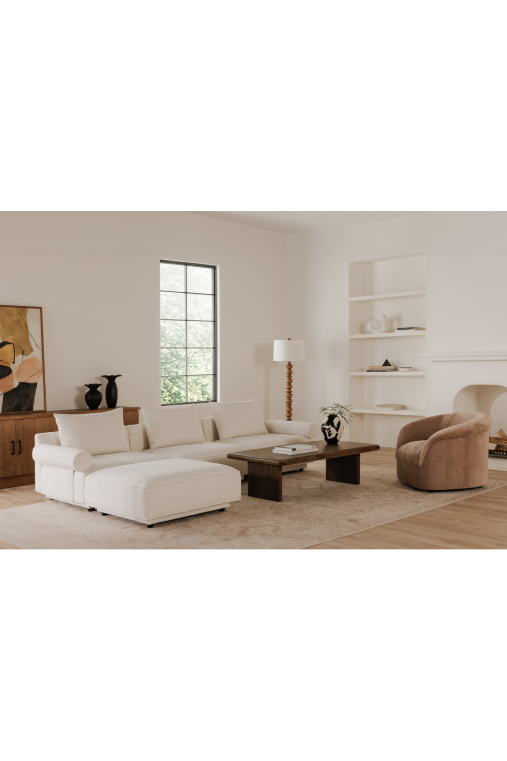 Modern European furniture - Velvet Rolled-Arm Lounge Chair - www.oroa.com | Oroa.com