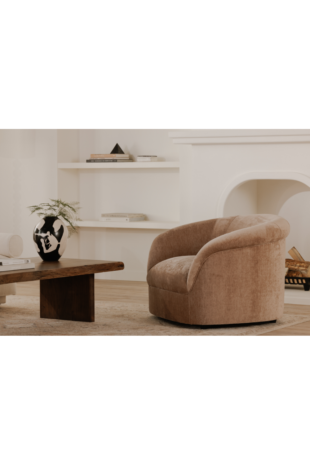 Modern European furniture - Velvet Rolled-Arm Lounge Chair - www.oroa.com | Oroa.com