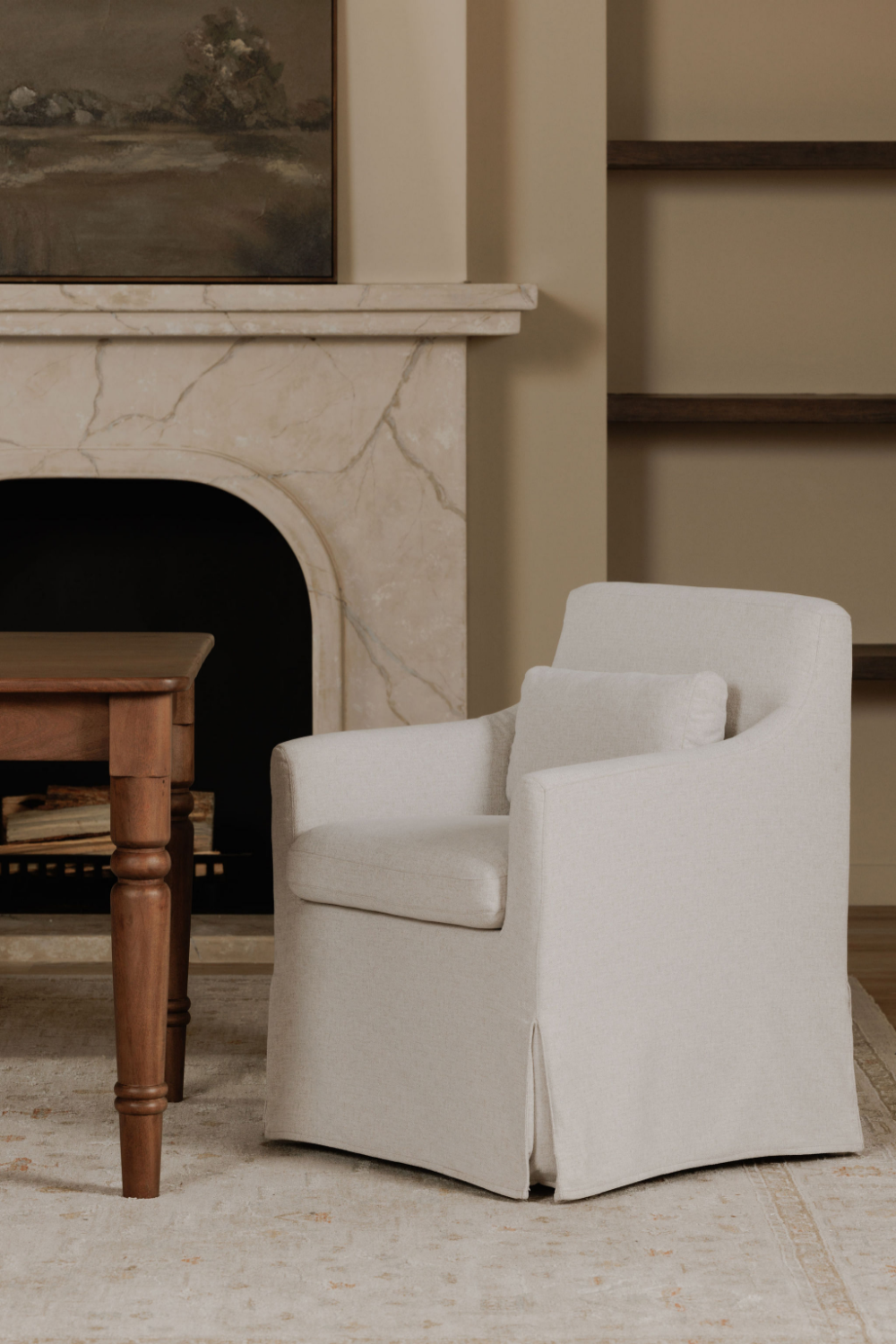 Beige Slipcover Dining Chair | Novi Living Lydia | Oroa.com