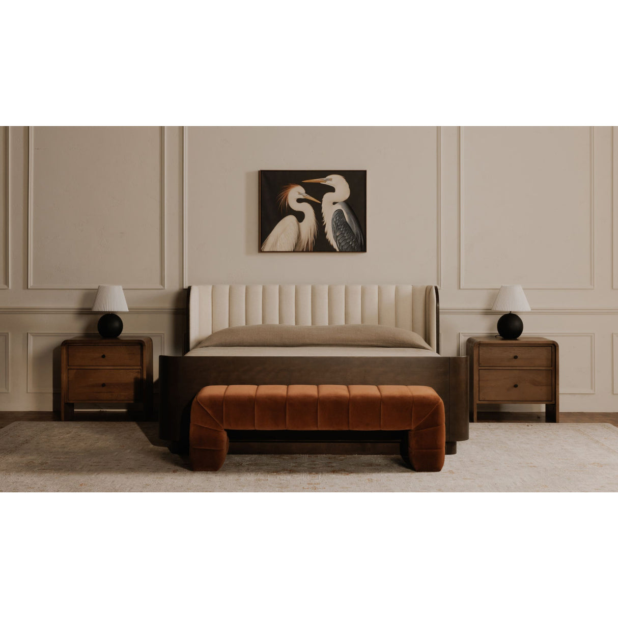 Modern European furniture - Brown Upholstered Bench - www.oroa.com | Oroa.com