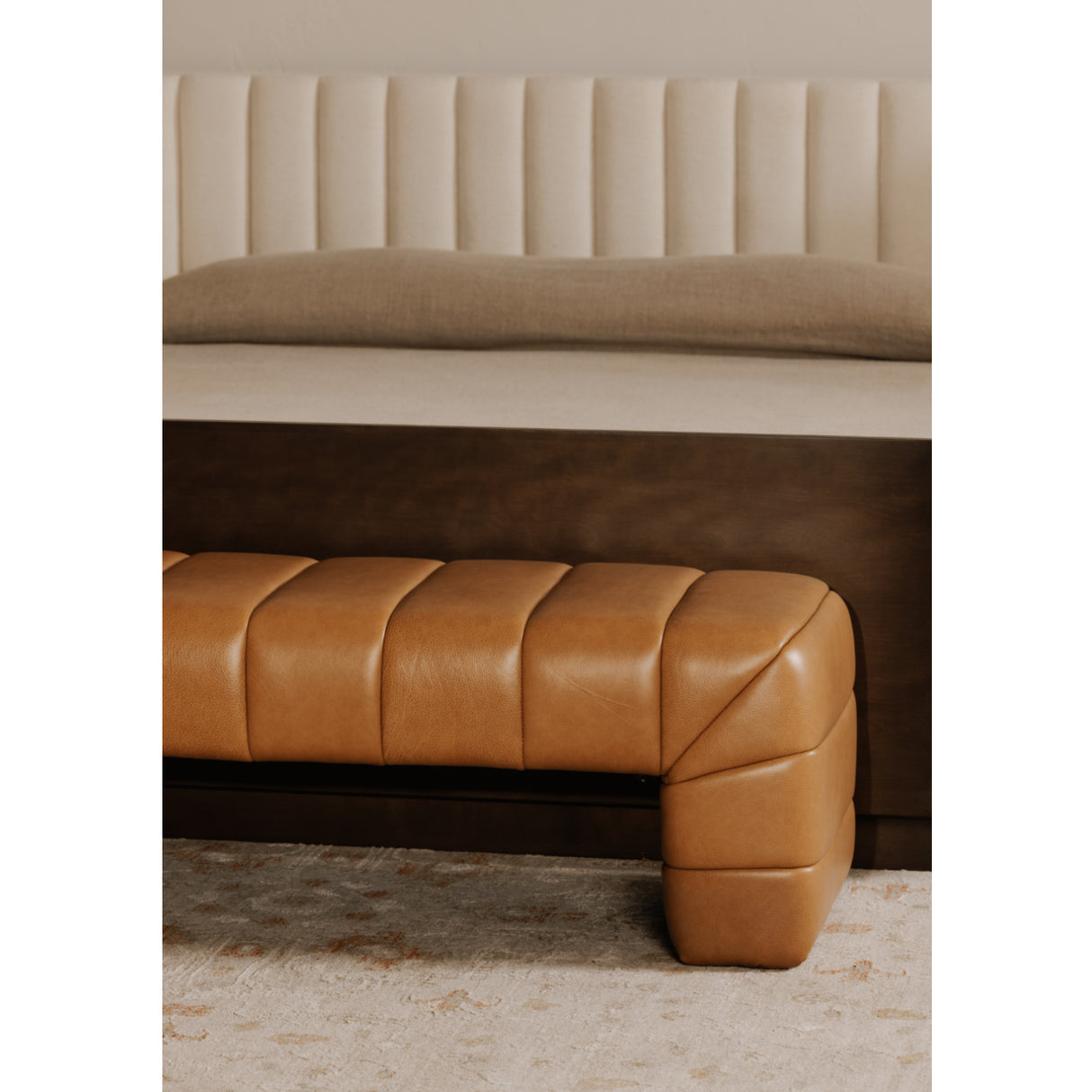 Modern European furniture - Brown Upholstered Bench - www.oroa.com | Oroa.com