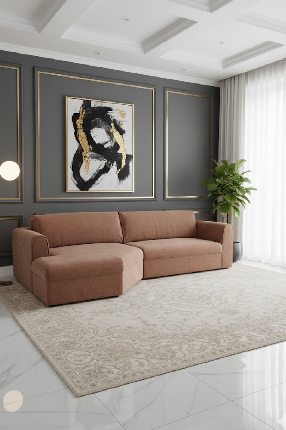 Weave Fabric Sectional Sofa | Novi Living Madrid | Oroa.com