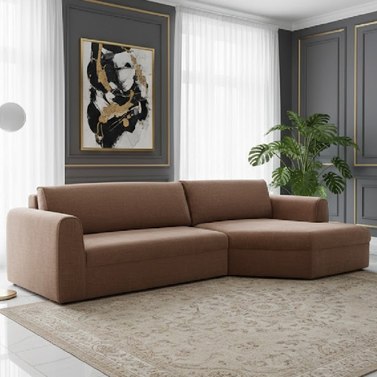Weave Fabric Sectional Sofa | Novi Living Madrid