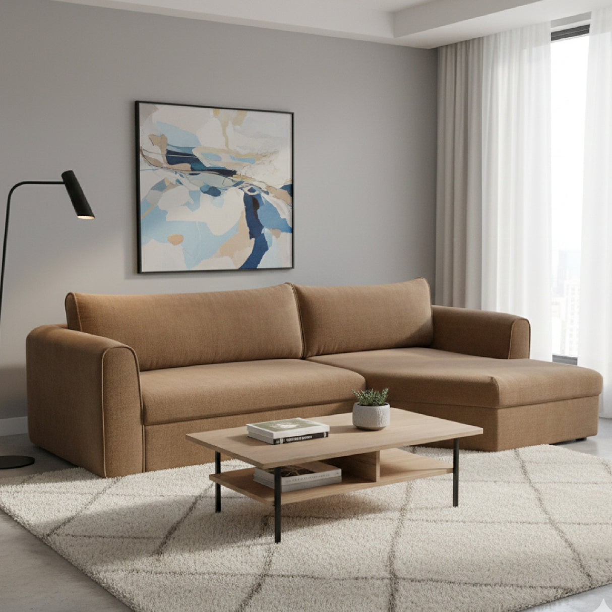 Weave Fabric Sectional Sofa | Novi Living Madrid