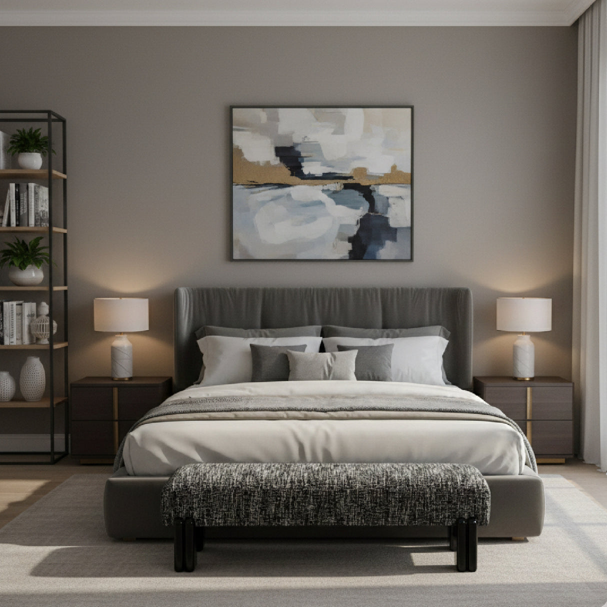 Modern European furniture - Textured Fabric Bench - www.oroa.com | Oroa.com