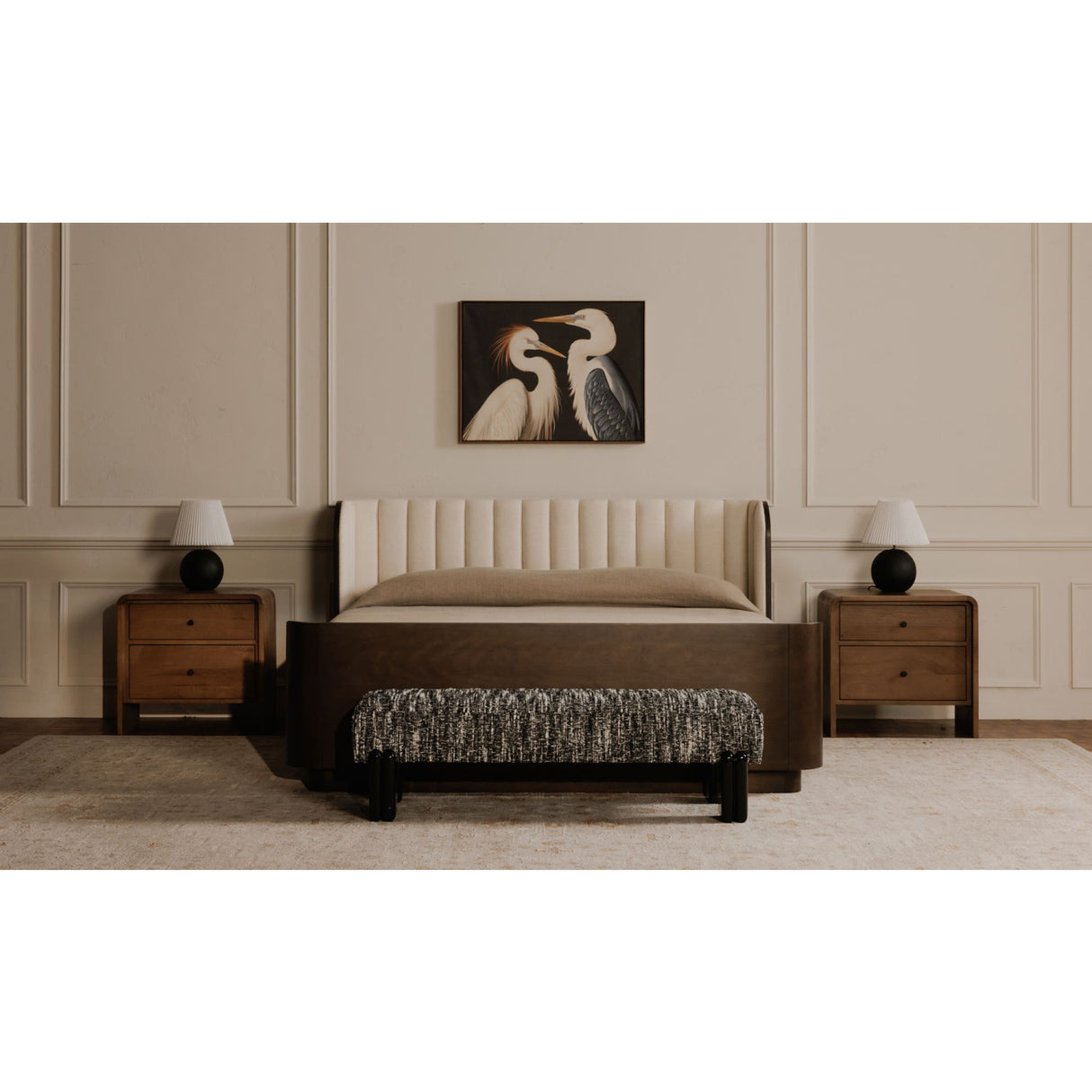 Modern European furniture - Textured Fabric Bench - www.oroa.com | Oroa.com
