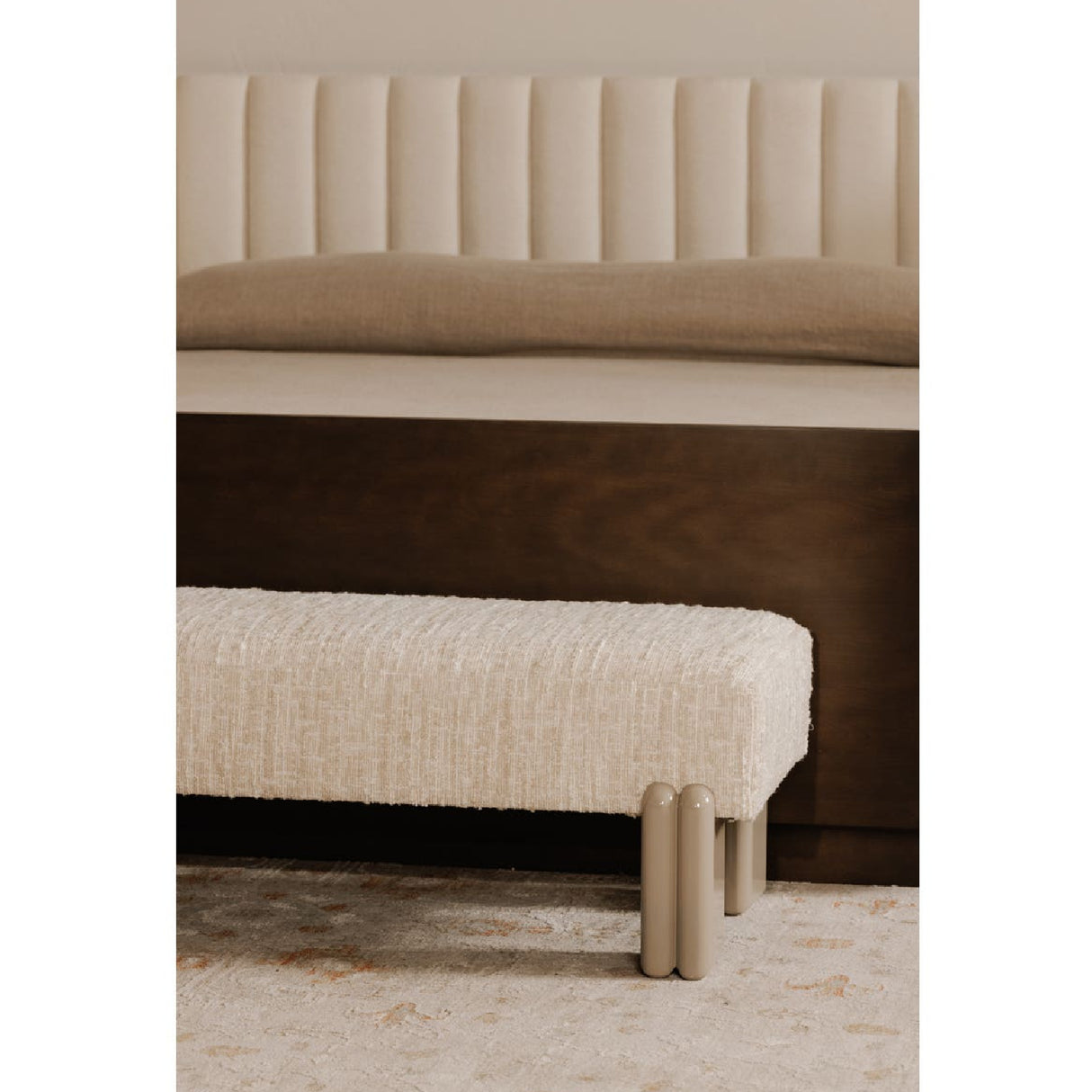 Modern European furniture - Textured Fabric Bench - www.oroa.com | Oroa.com