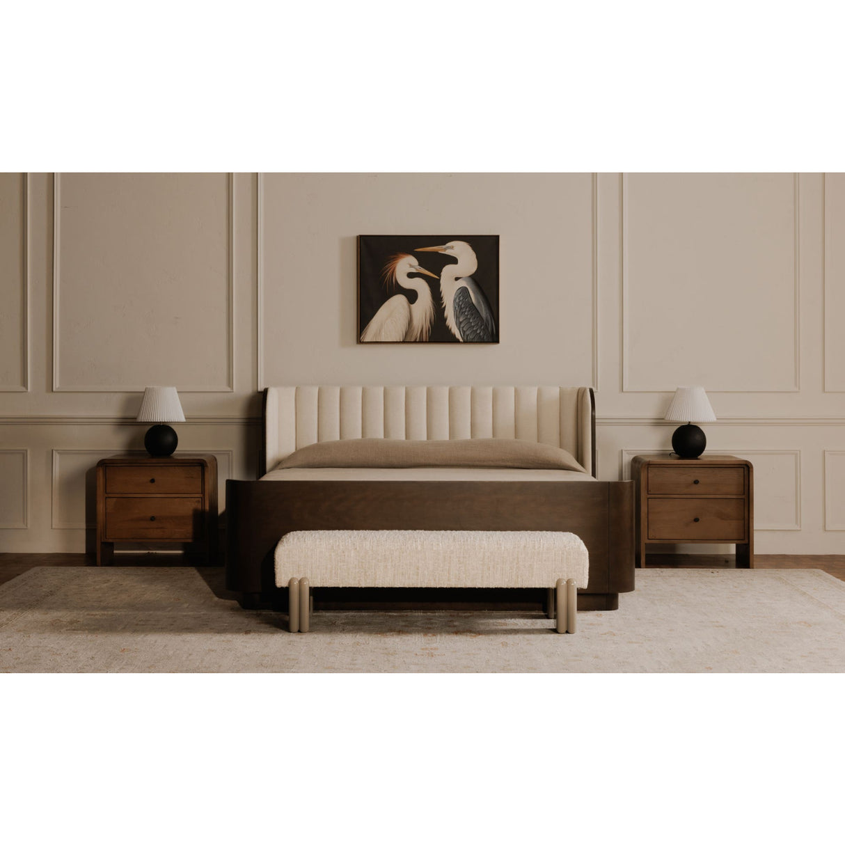 Modern European furniture - Textured Fabric Bench - www.oroa.com | Oroa.com