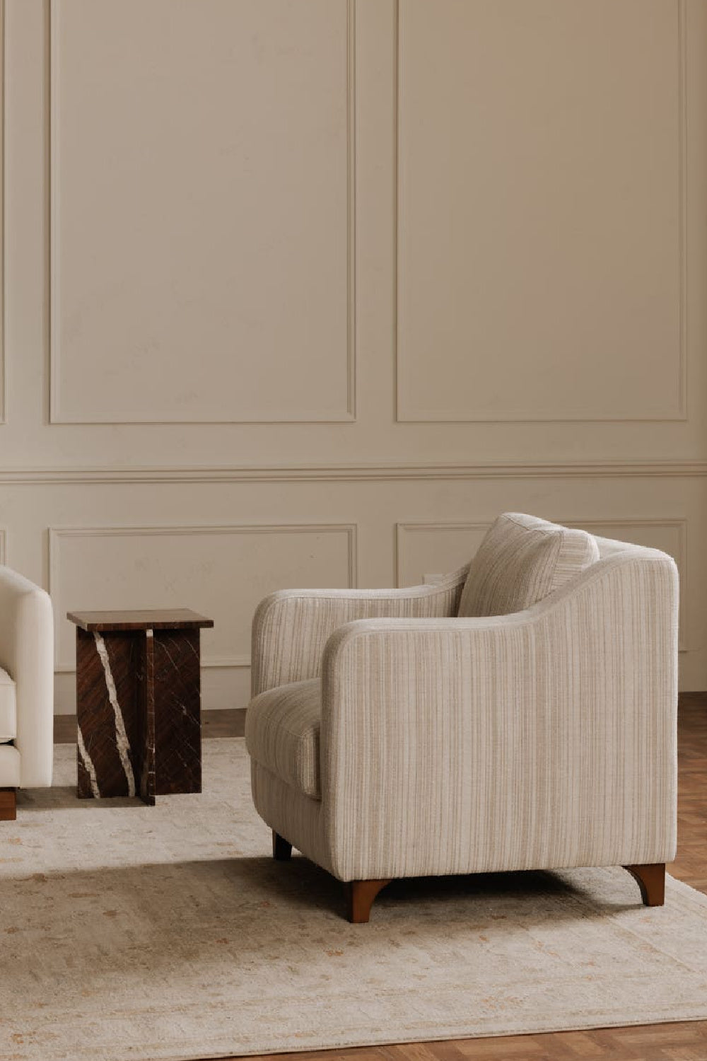 Modern European furniture - Textured Boucle Accent Chair - www.oroa.com | Oroa.com