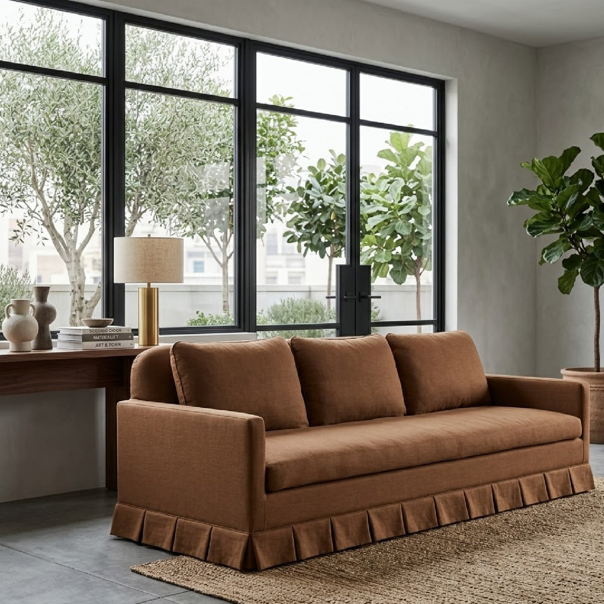 Pleated Skirt Fabric Sofa | Oroa.com