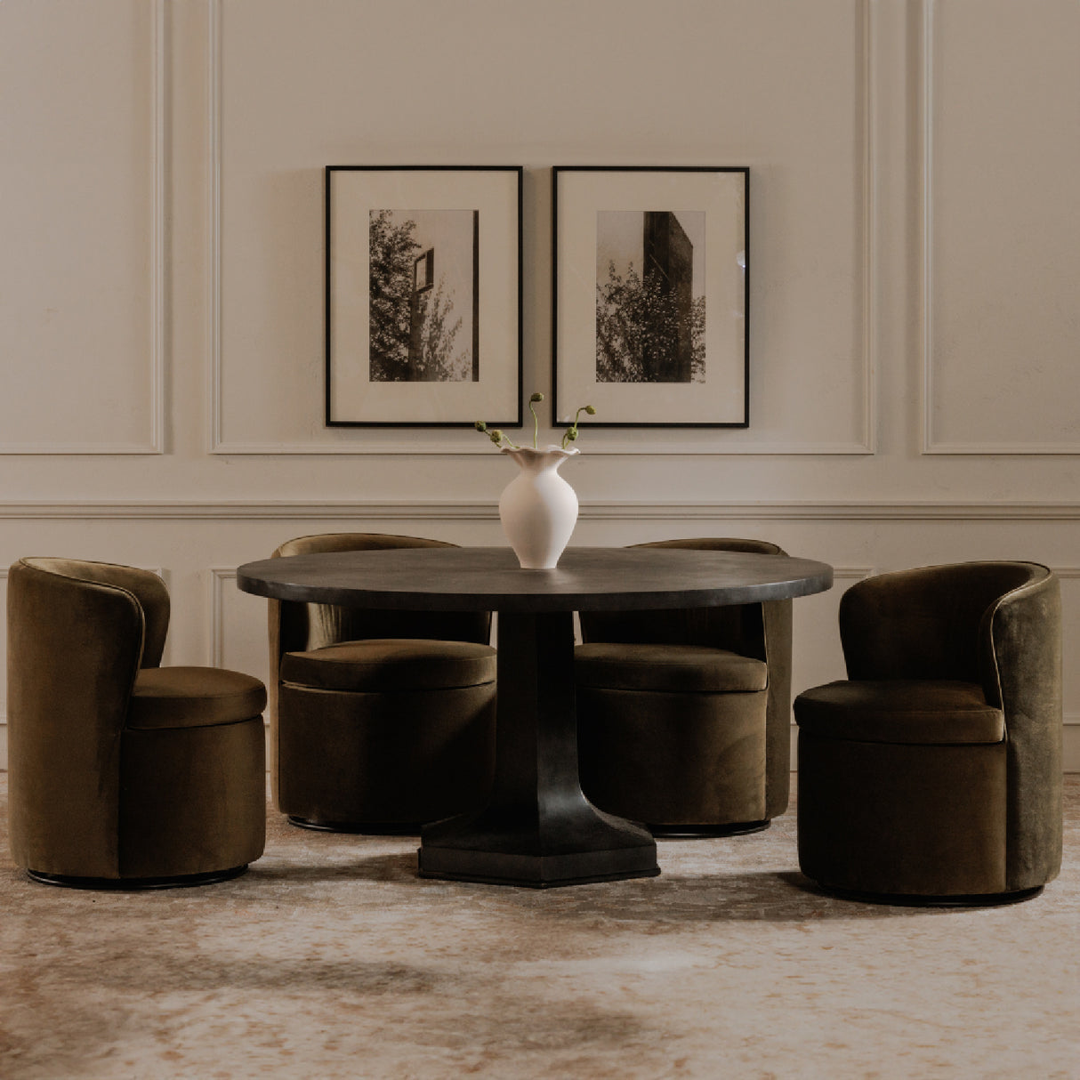 Modern European furniture - Upholstered Swivel Dining Chair - www.oroa.com | Oroa.com