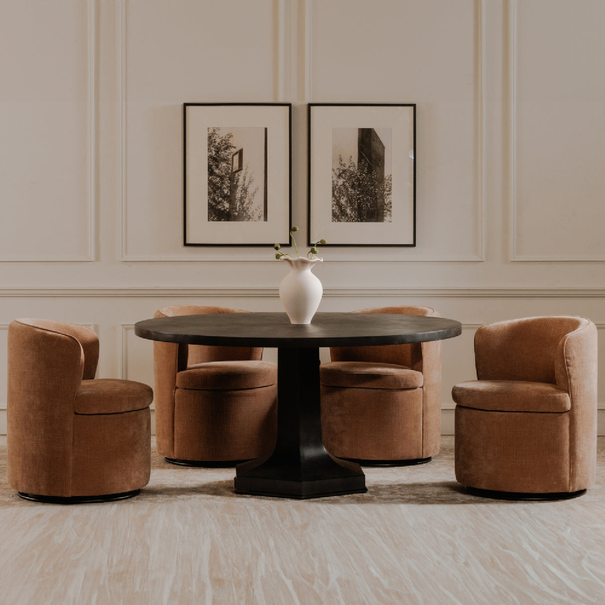 Modern European furniture - Upholstered Swivel Dining Chair - www.oroa.com | Oroa.com