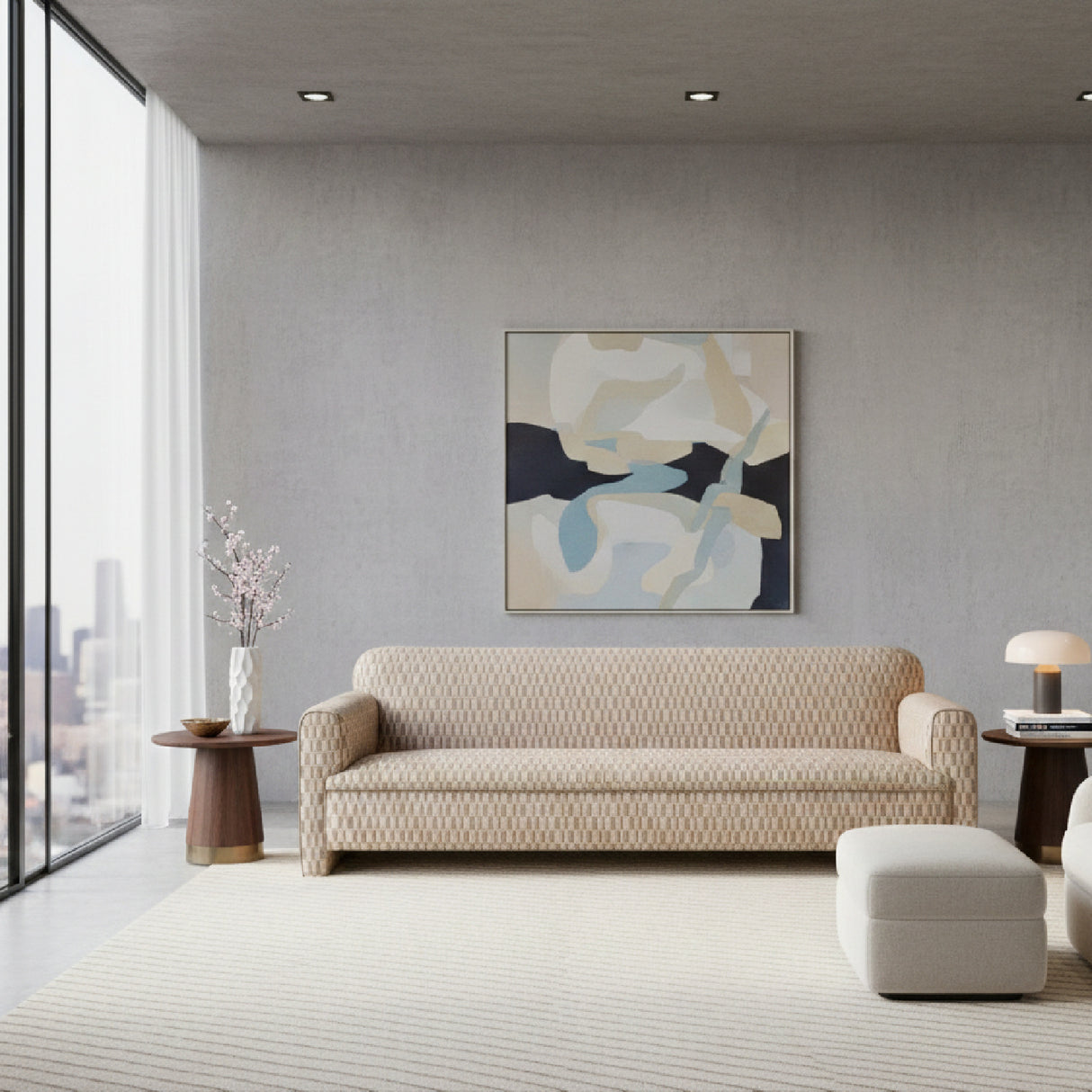 Modern European furniture - Rolled Arm Modern Sofa - www.oroa.com