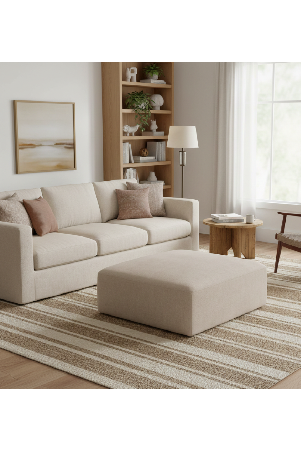 Chenille Square Ottoman | Novi Living Matina | Oroa.com