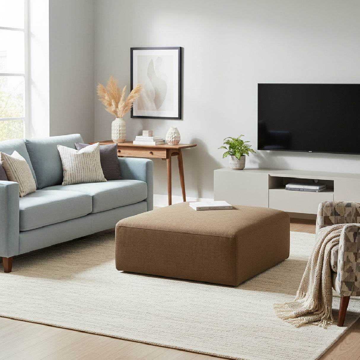 Modern European furniture - Chenille Square Ottoman - www.oroa.com | Oroa.com