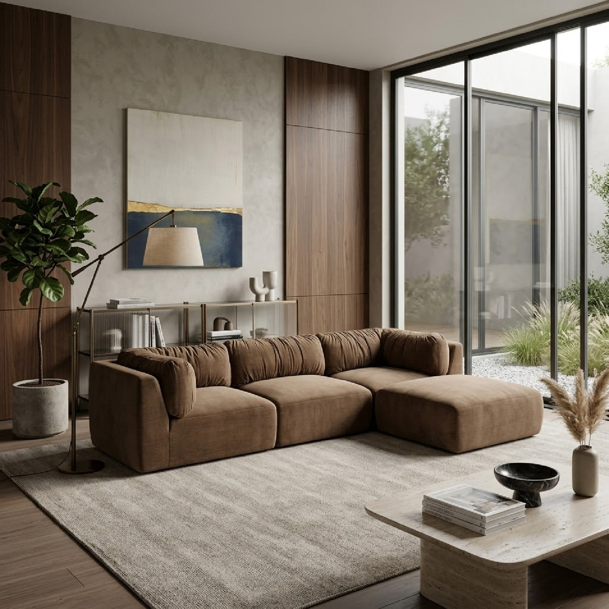 Chenille Lounge Modular Sofa | Oroa.com