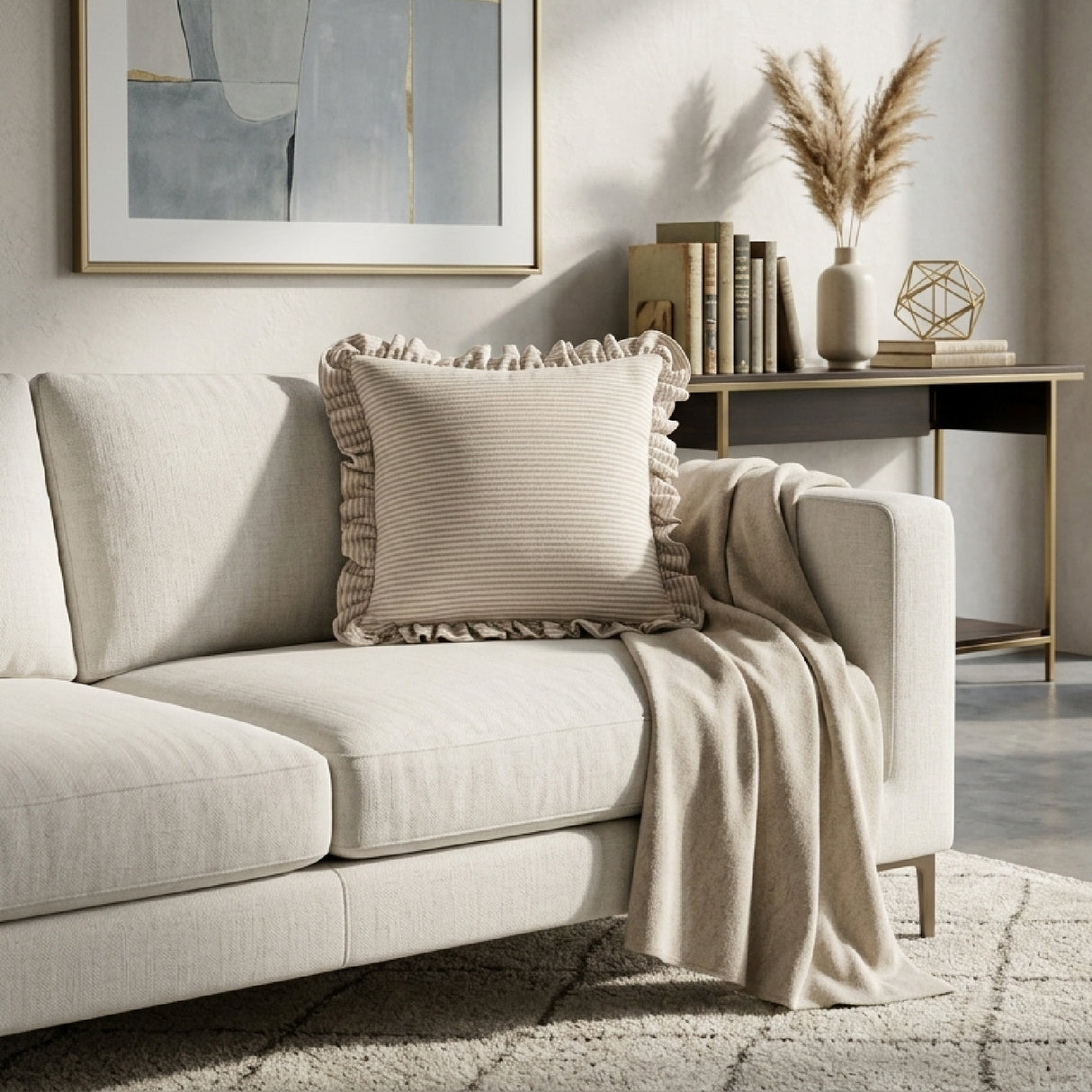 Modern European furniture - Ruffled-Edge Linen Cushion - www.oroa.com | Oroa.com