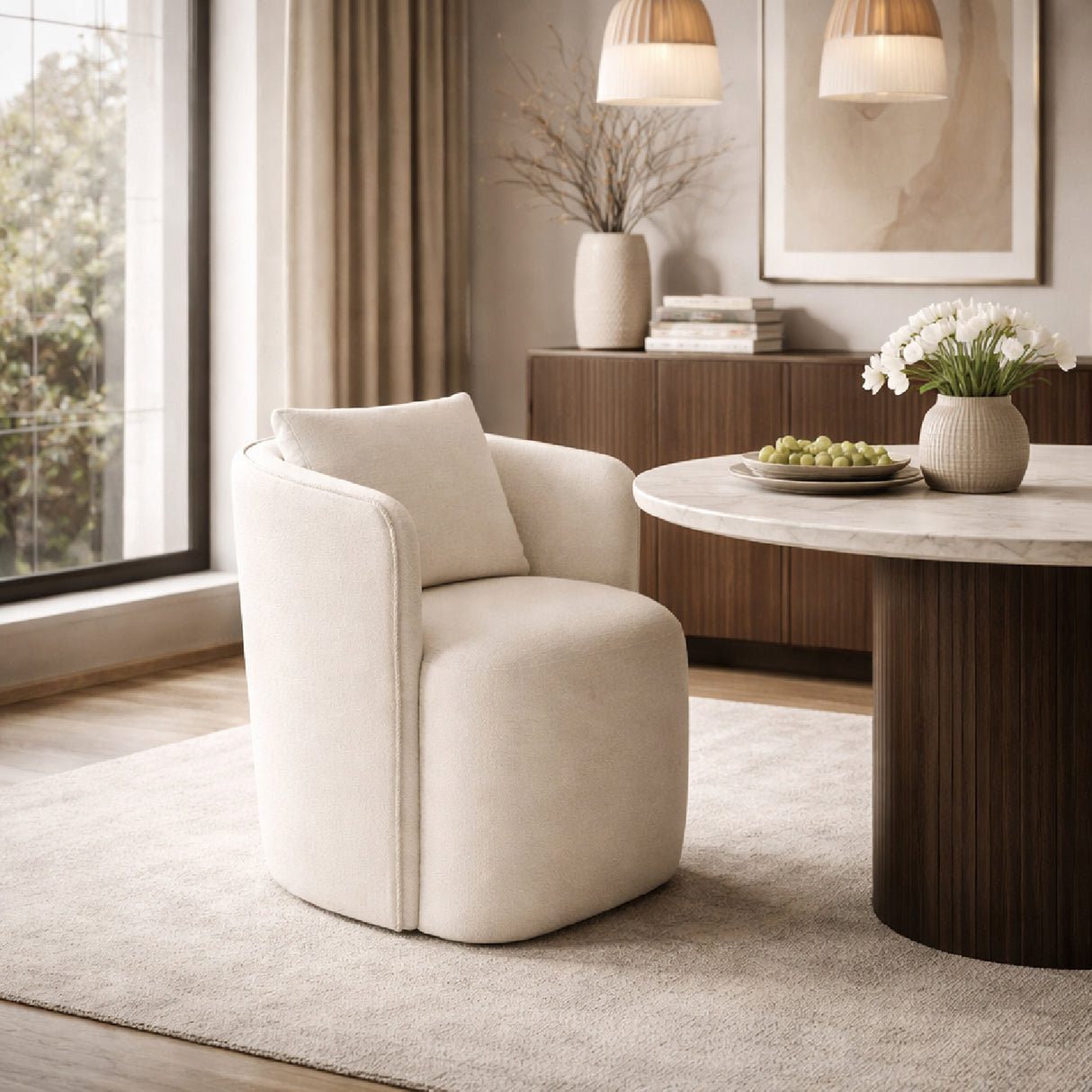 Swivel Upholstered Dining Chair | Oroa.com