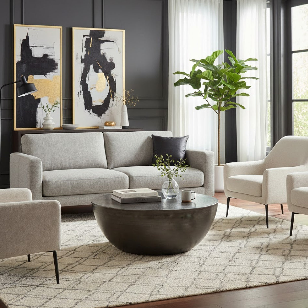 Modern European furniture - Metallic Round Coffee Table - www.oroa.com | Oroa.com