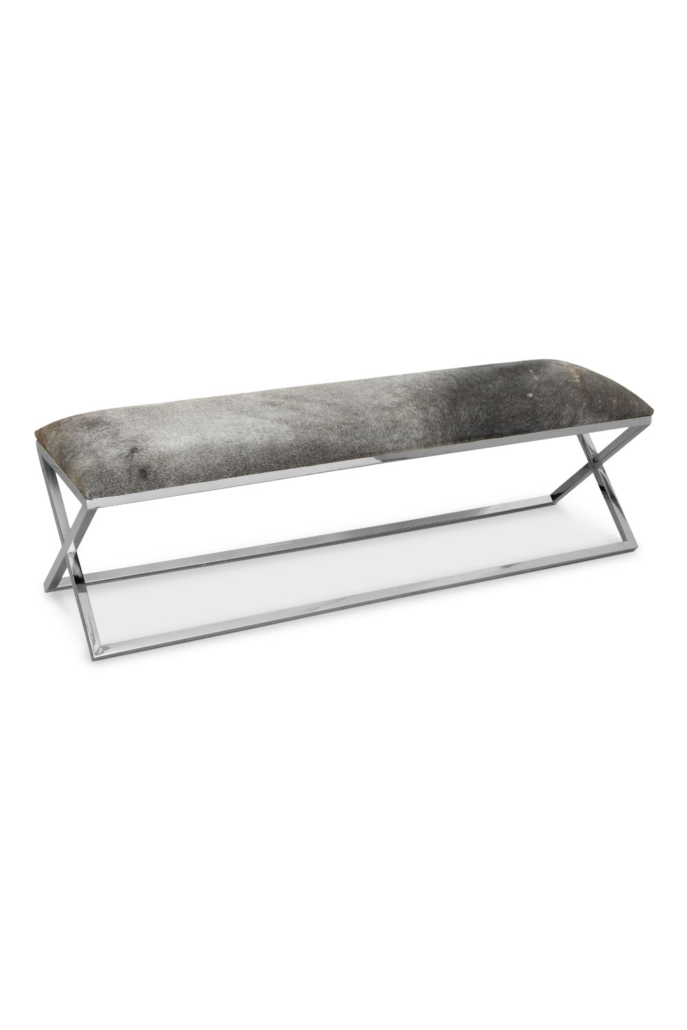 Modern European furniture - Gray Cowhide Bench - www.oroa.com