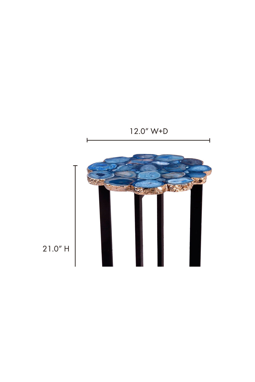 Modern European furniture - Blue Agate Stone Accent Table - www.oroa.com