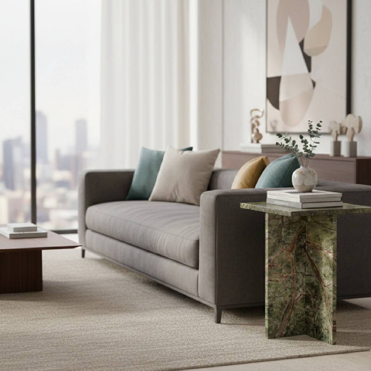 Modern European furniture - Marble Square Accent Table - www.oroa.com | Oroa.com