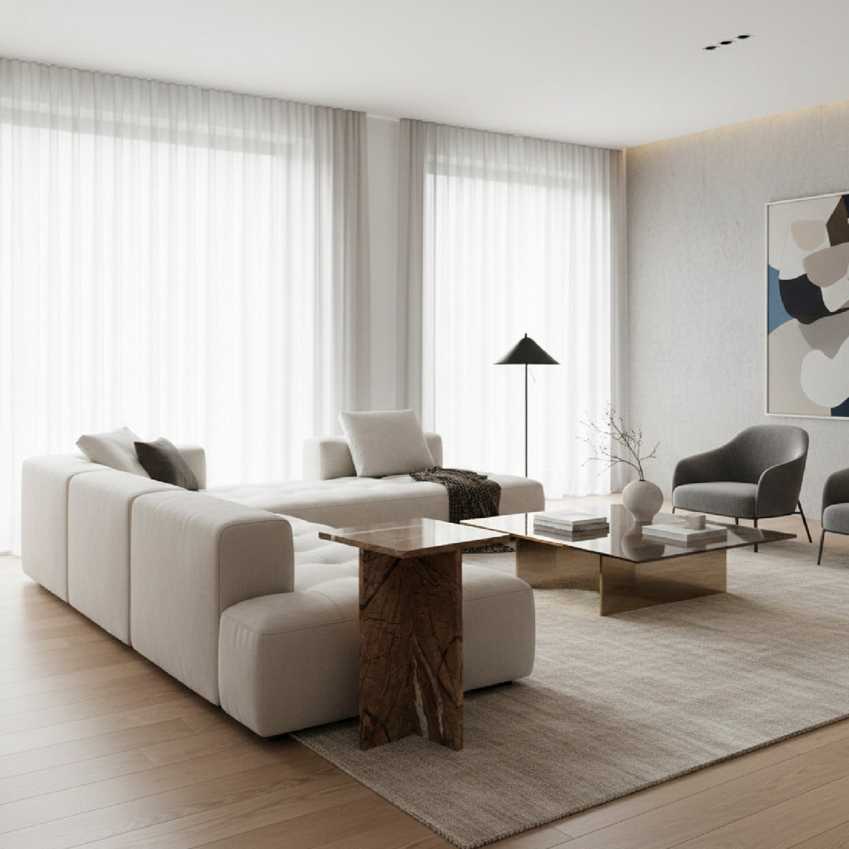 Modern European furniture - Marble Square Accent Table - www.oroa.com | Oroa.com