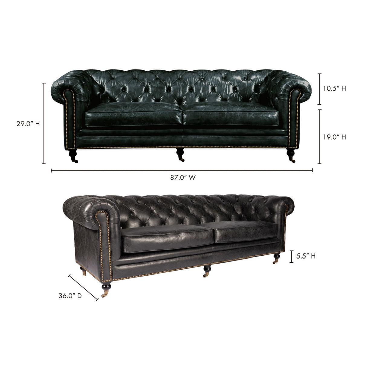 Modern European furniture - Tufted Chesterfield Leather Sofa - www.oroa.com | Oroa.com