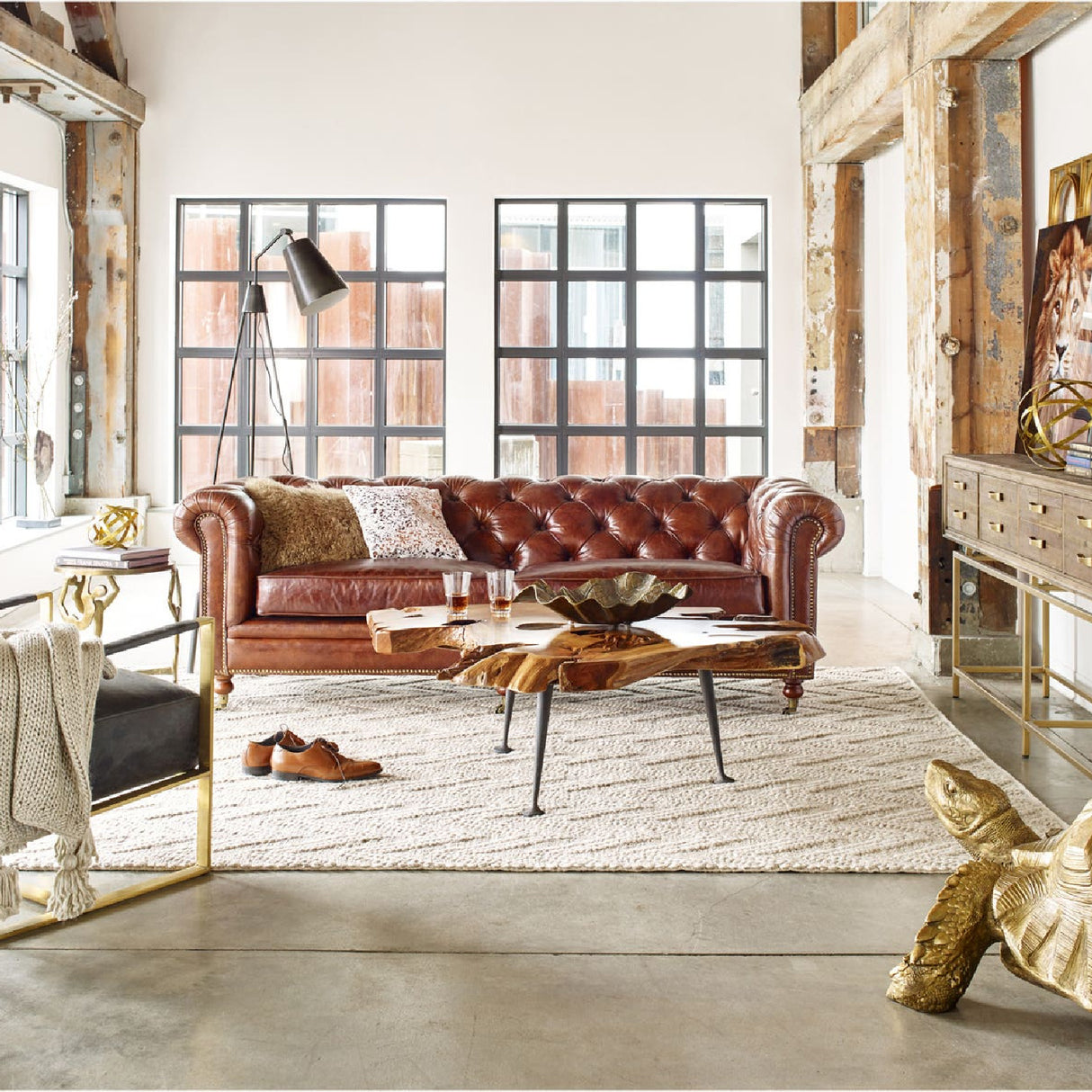 Modern European furniture - Tufted Chesterfield Leather Sofa - www.oroa.com | Oroa.com