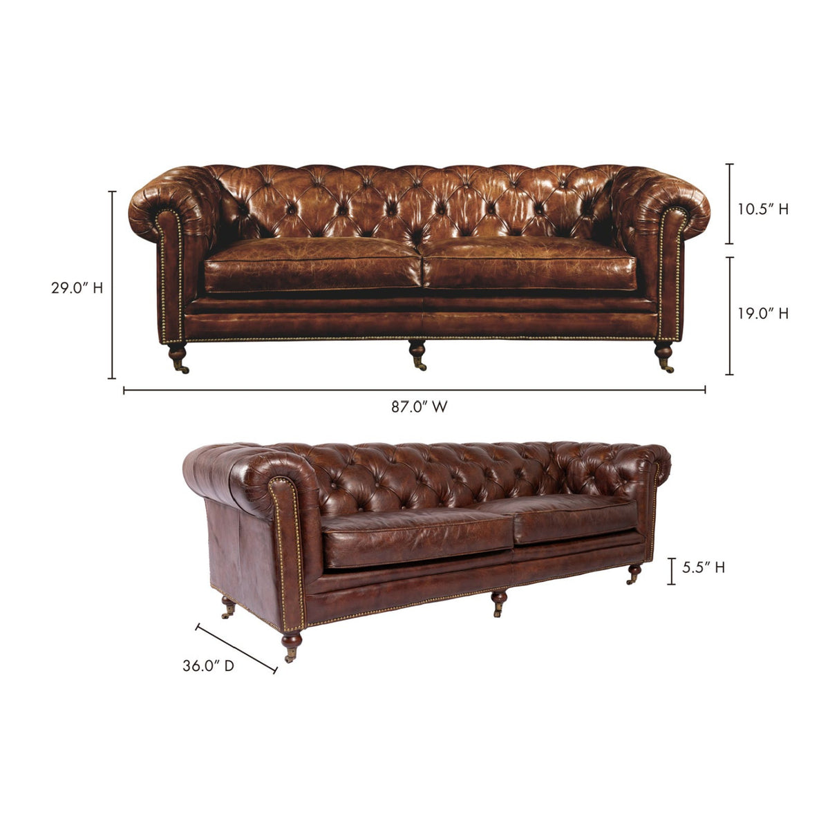 Modern European furniture - Tufted Chesterfield Leather Sofa - www.oroa.com | Oroa.com