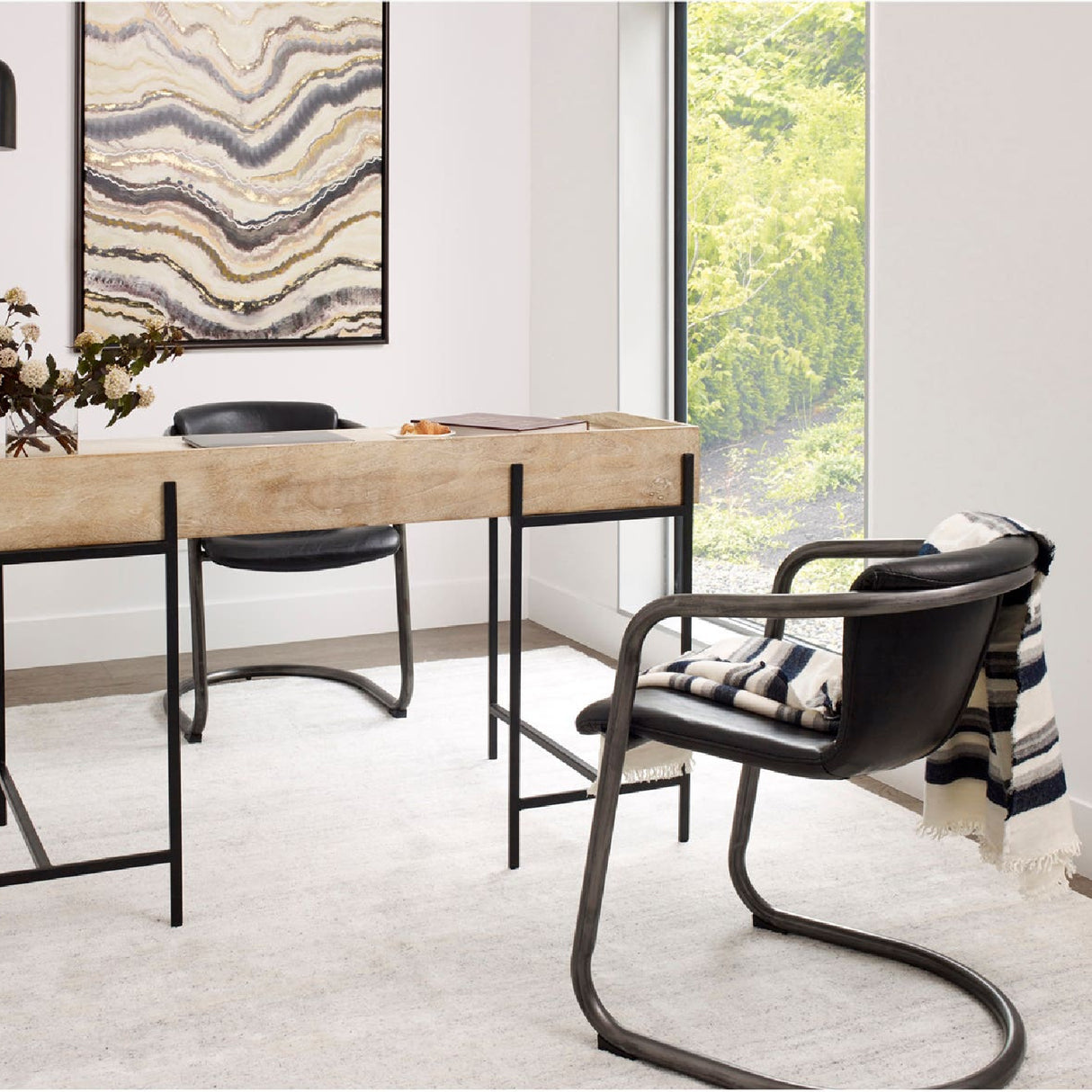 Modern European furniture - Cantilevered Dining Chair Set (2) - www.oroa.com | Oroa.com