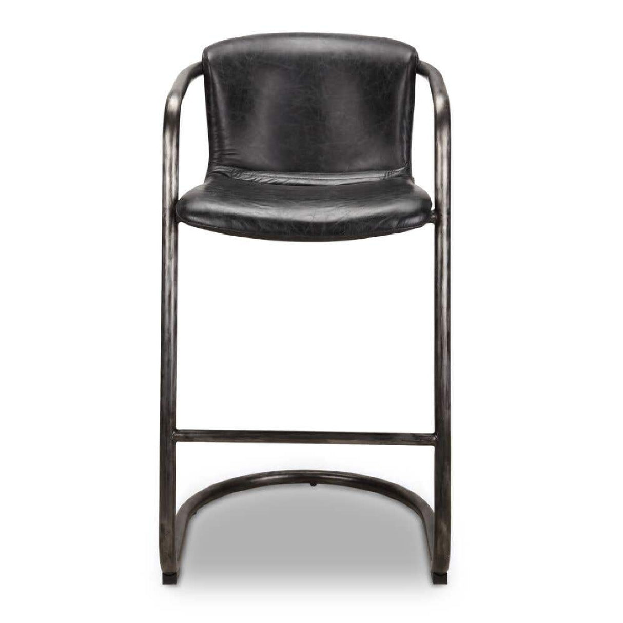 Modern European furniture - Leather Cantilevered Bar Stool Set (2) - www.oroa.com | Oroa.com