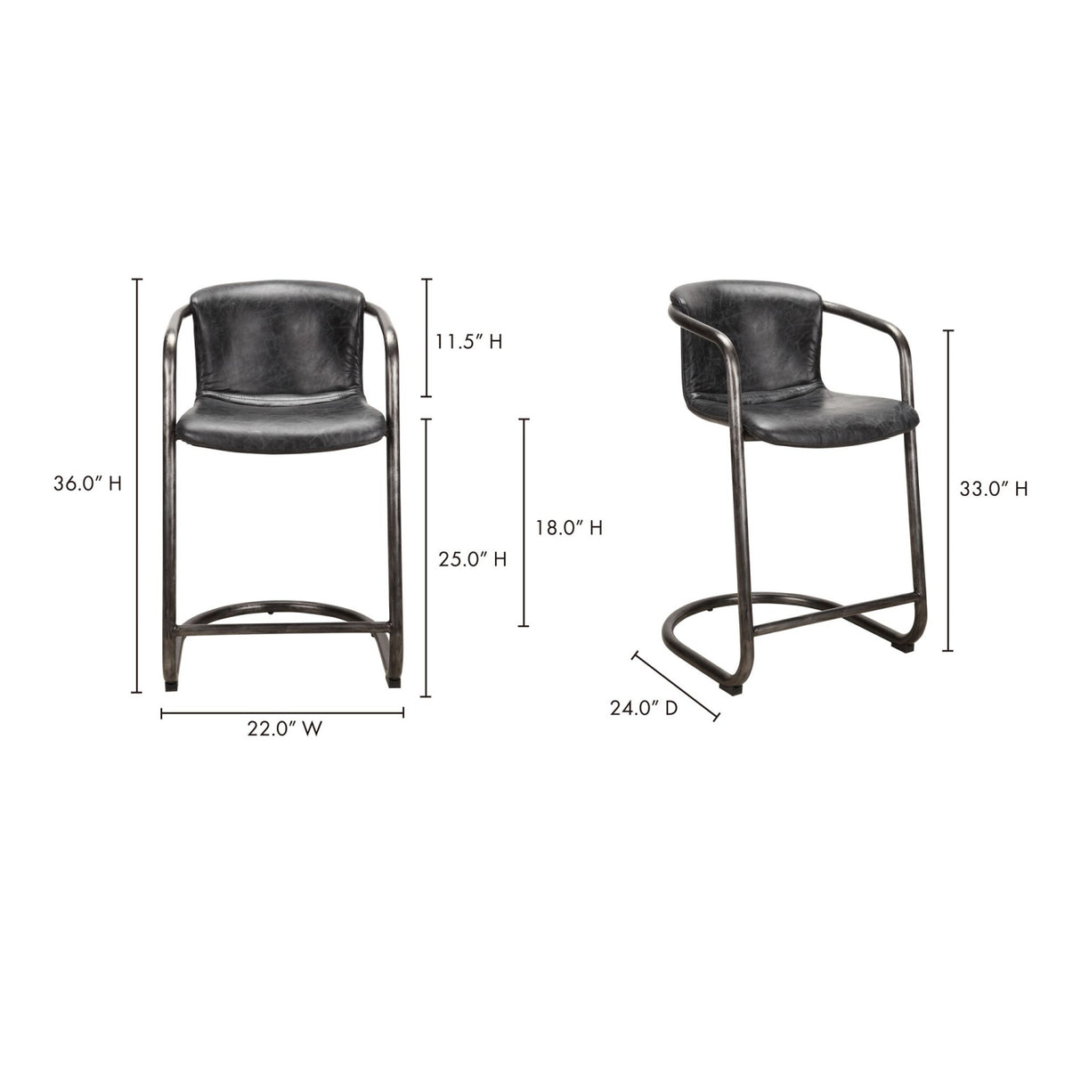 Modern European furniture - Cantilevered Counter Stool Set (2) - www.oroa.com | Oroa.com