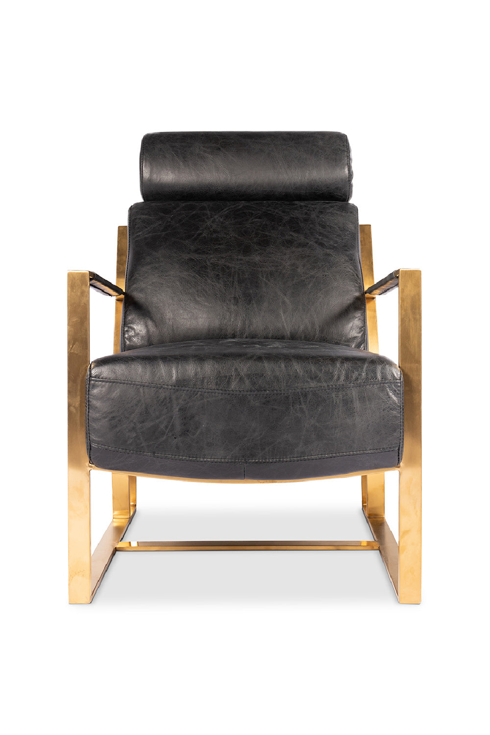 Modern European furniture - Black Leather Occasional Chair - www.oroa.com