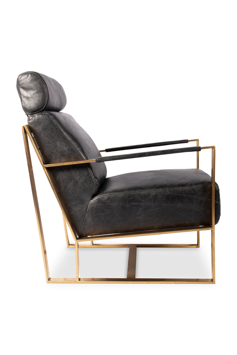 Modern European furniture - Black Leather Occasional Chair - www.oroa.com